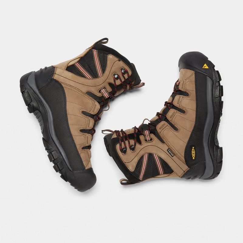 Keen Summit County Waterproof Mens Winter Boots Brown/Black Online Sale (5028-PEGZO)